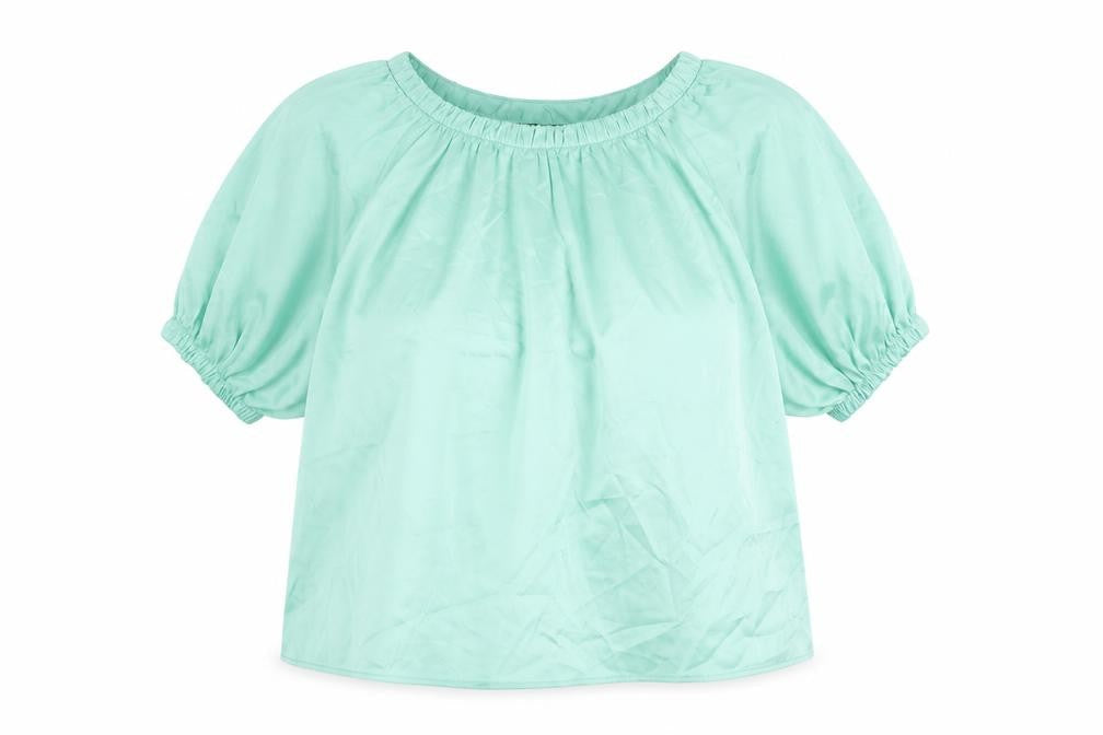 Marks and Spencer Womens Green Polyester Basic Blouse Size 8 Boat Neck
