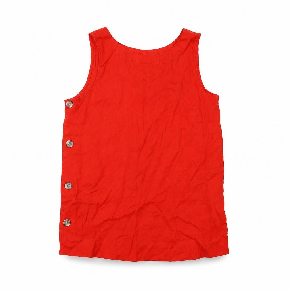 Marks and Spencer Womens Red Flax Basic Tank Size 6 Round Neck