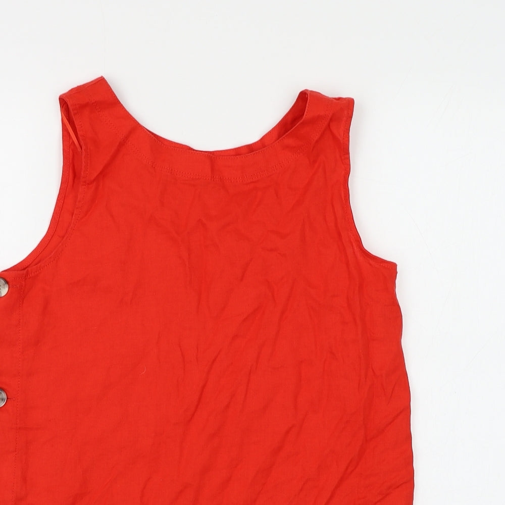 Marks and Spencer Womens Red Flax Basic Tank Size 6 Round Neck