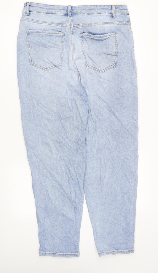 Preworn Womens Blue Cotton Mom Jeans Size 34 in L27 in Regular Zip