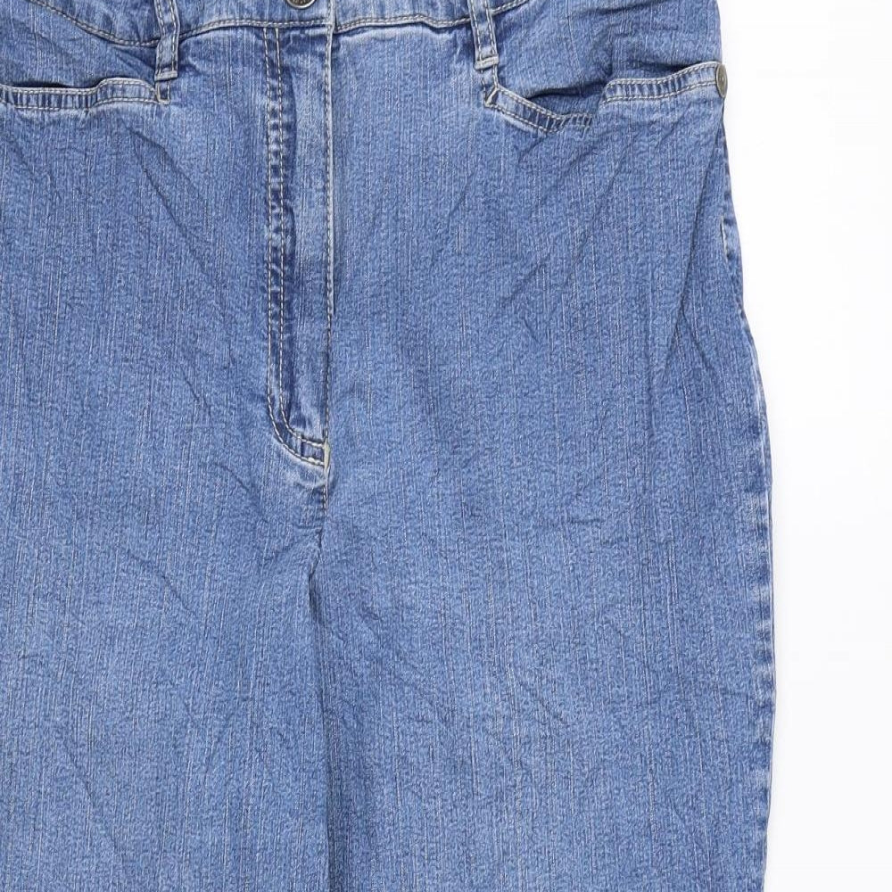 GARDEUR Womens Blue Cotton Cropped Jeans Size 30 in L21 in Regular Zip