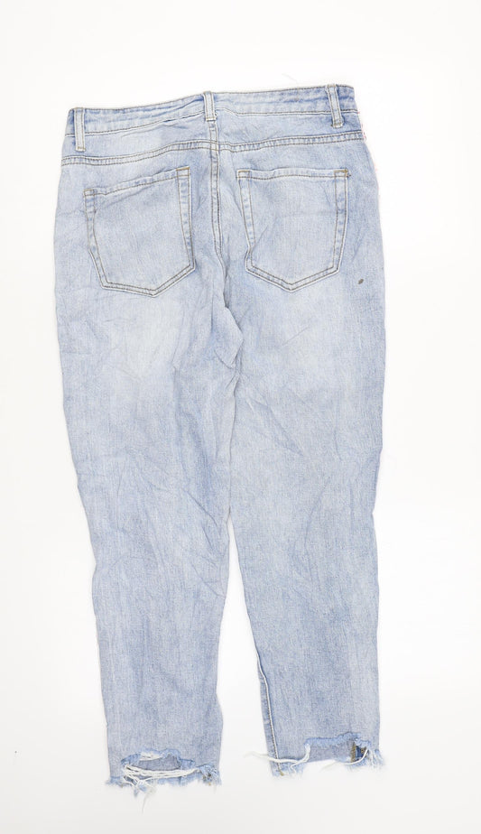 Preworn Womens Blue Cotton Skinny Jeans Size 8 L23 in Regular Zip