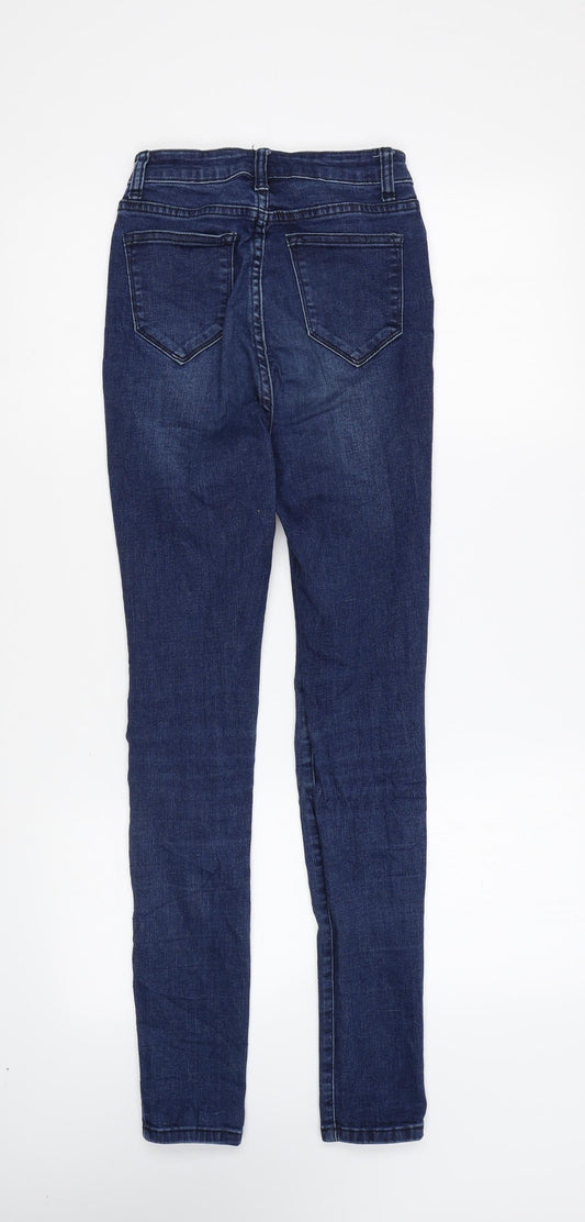 Quiz Womens Blue Cotton Skinny Jeans Size 6 L27 in Regular Zip