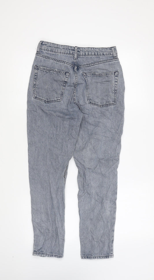 Topshop Womens Blue Cotton Mom Jeans Size 25 in L30 in Regular Zip