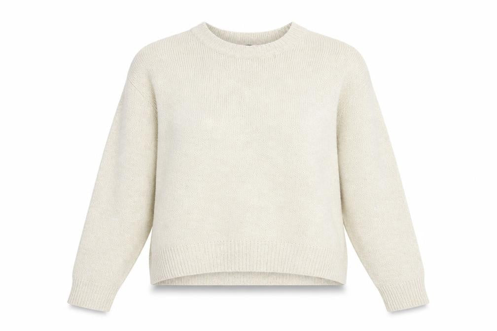 H&M Womens Beige Crew Neck Acrylic Pullover Jumper Size M