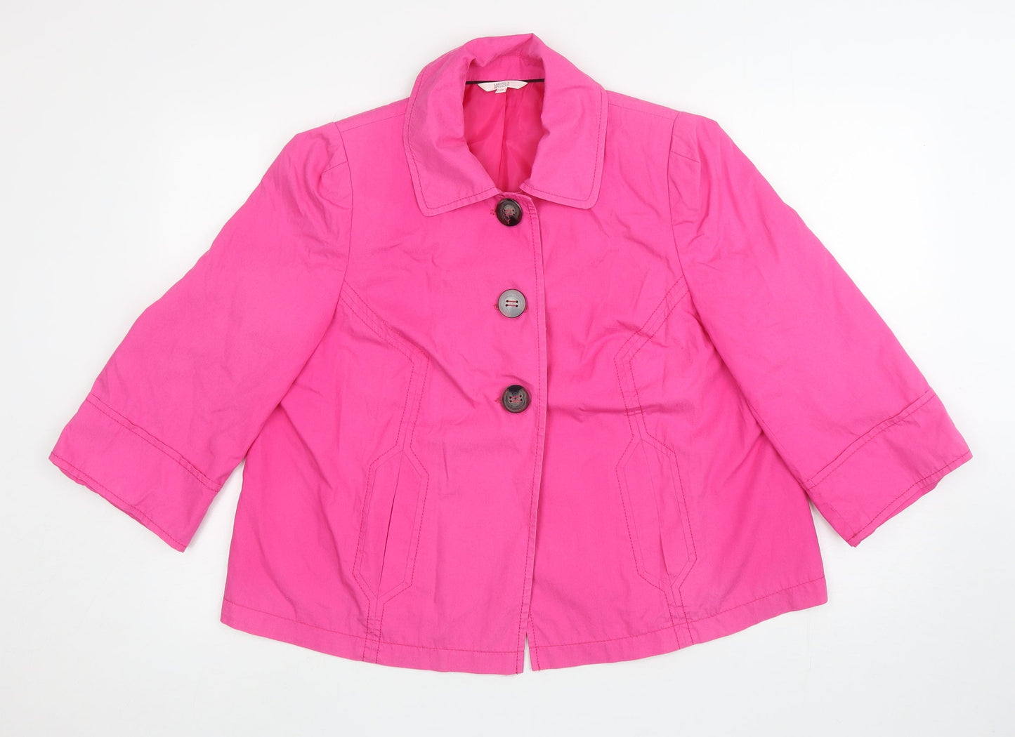 Marks and Spencer Womens Pink Jacket Size 14 Button