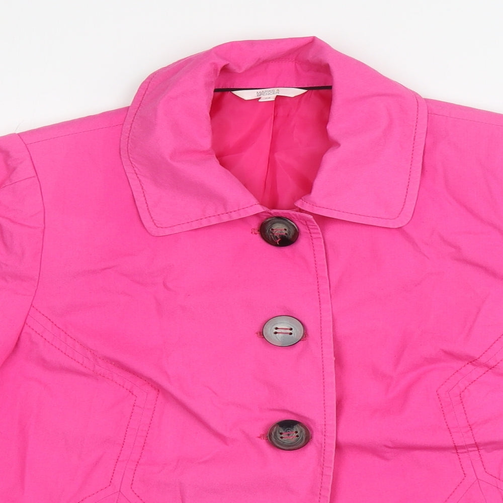 Marks and Spencer Womens Pink Jacket Size 14 Button