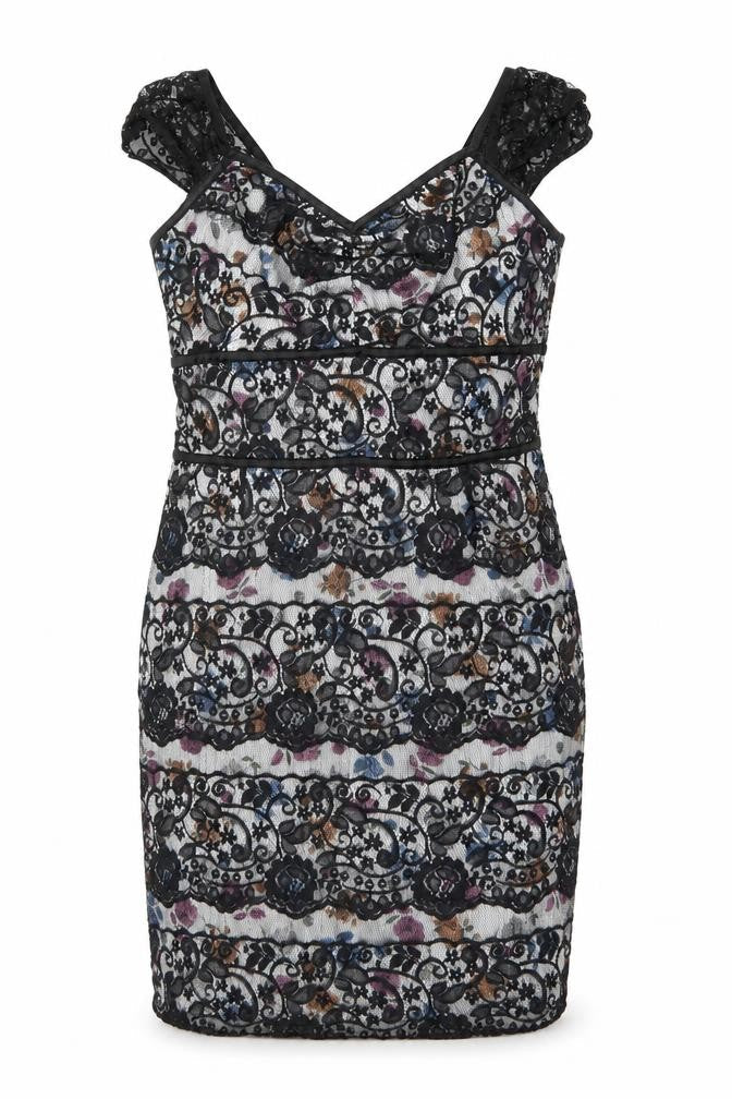 Trinny & Susannah Womens Multicoloured Floral Polyester Tank Dress Size 14 Sweetheart Zip