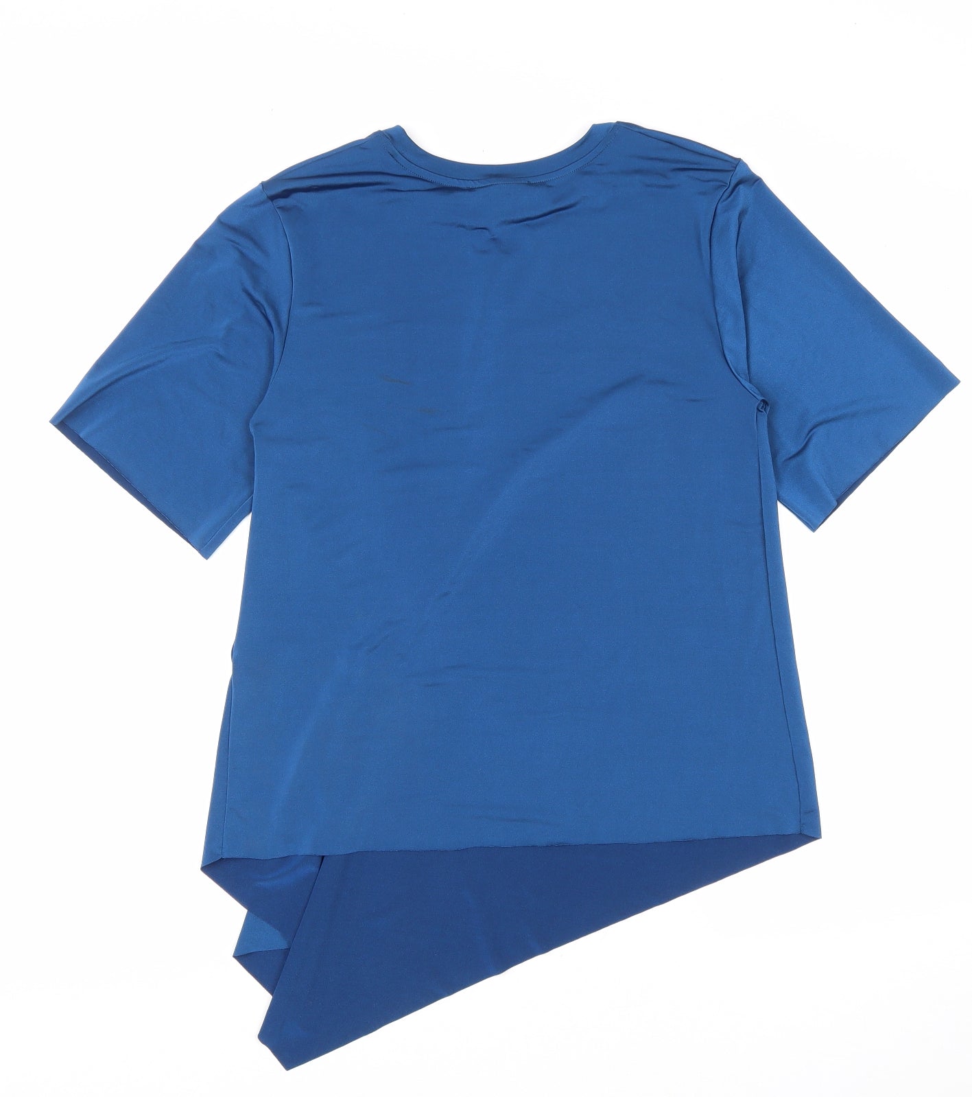 Marks and Spencer Womens Blue Polyester Basic T-Shirt Size 8 Round Neck