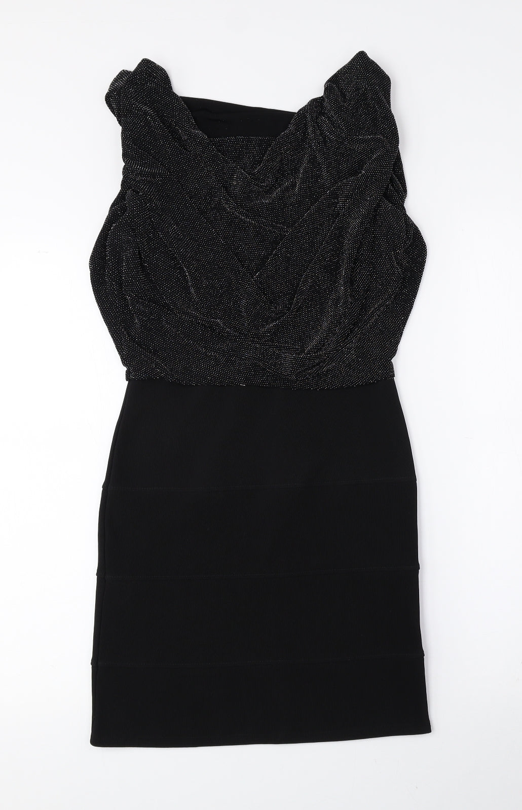 Urban Bliss Womens Black Nylon Bodycon Size 8 Cowl Neck Pullover