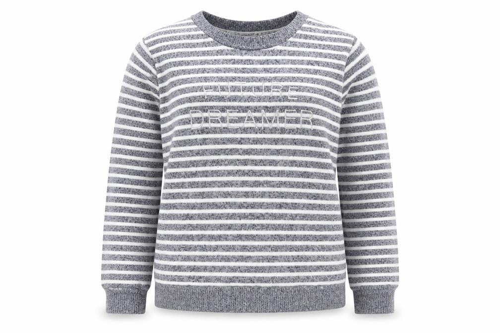 Love to Lounge Womens Blue Round Neck Striped Polyester Pullover Jumper Size XS - Future Dreamer