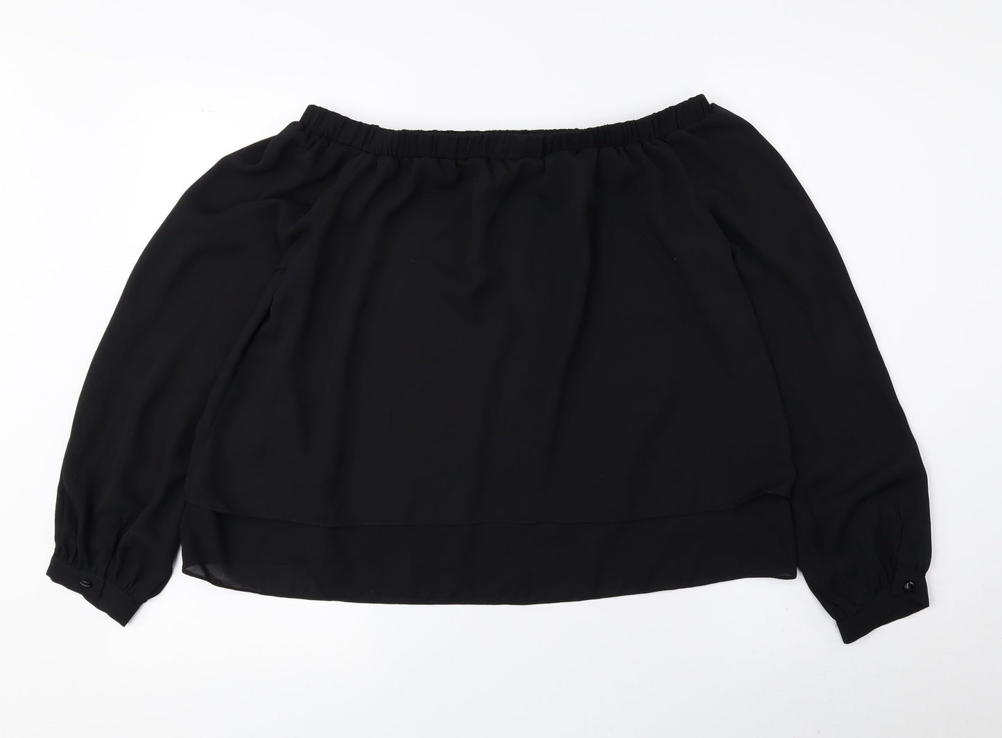 ASOS Womens Black Polyester Basic Blouse Size 12 Off the Shoulder