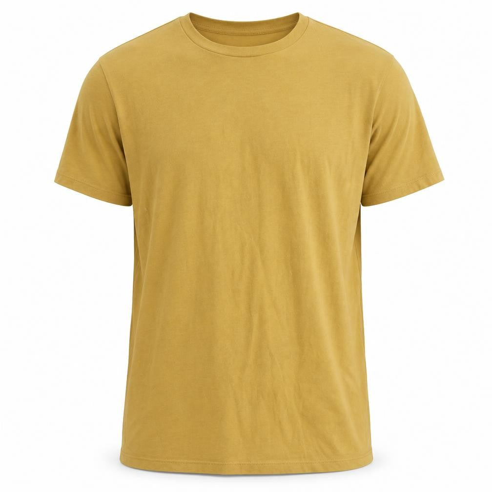 Pieces Mens Yellow Polyester Polo Size M Round Neck Pullover