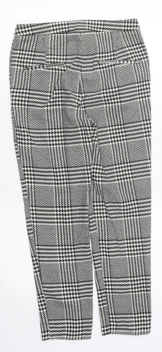 H&M Womens Multicoloured Plaid Polyester Trousers Size 4 L35 in Regular Hook & Loop