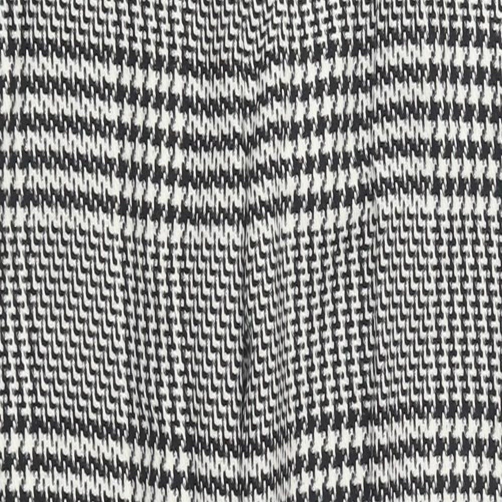 H&M Womens Multicoloured Plaid Polyester Trousers Size 4 L35 in Regular Hook & Loop