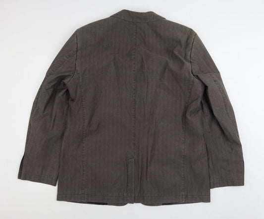 Preworn Mens Brown Polyester Jacket Suit Jacket Size 44