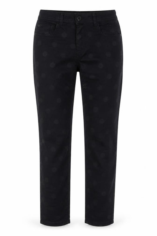 South Womens Black Polka Dot Cotton Straight Jeans Size 10 L29 in Regular Zip