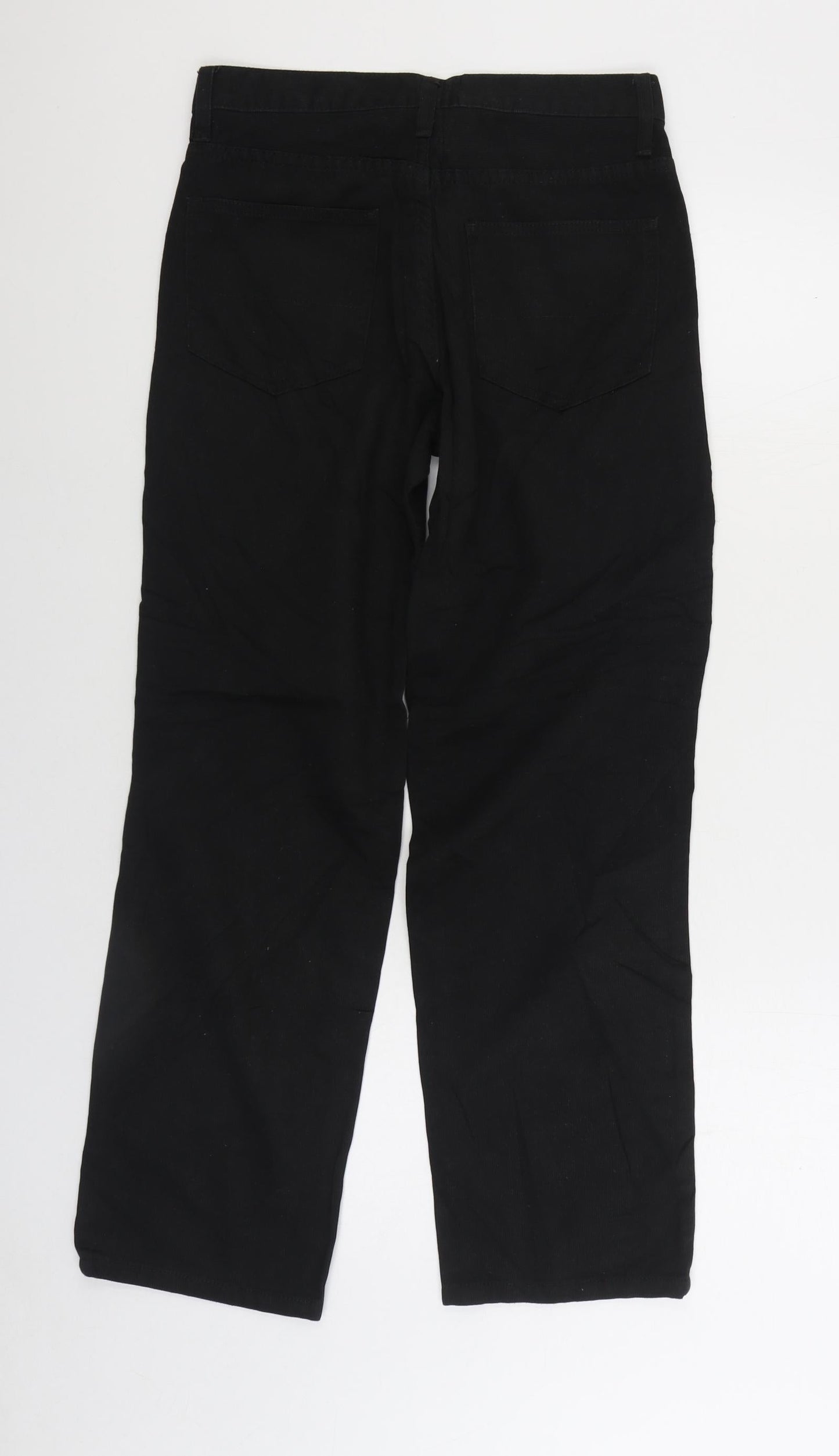 Easy Womens Black Cotton Straight Jeans Size 28 in L28 in Regular Zip