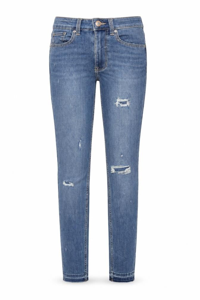 Marks and Spencer Womens Blue Cotton Skinny Jeans Size 6 L28 in Regular Zip