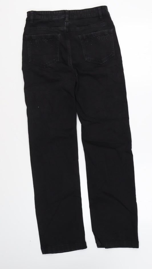 Marks and Spencer Womens Black Cotton Skinny Jeans Size 28 in L27 in Regular Zip