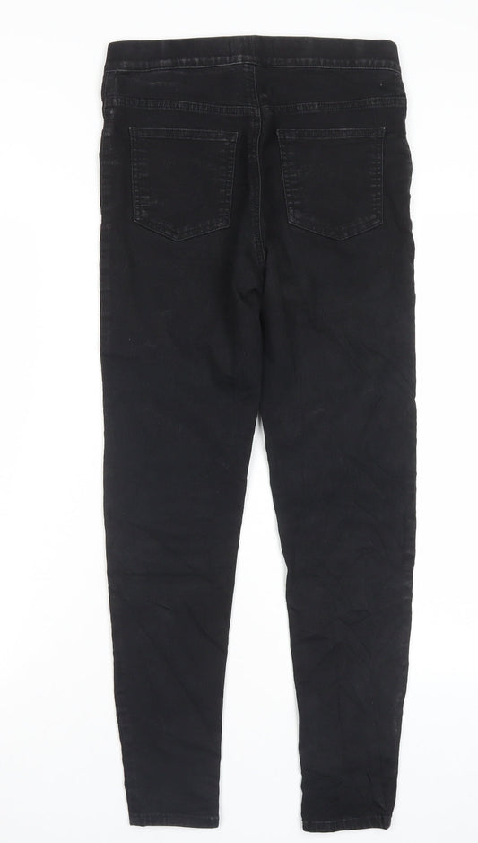 Marks and Spencer Womens Black Cotton Jegging Trousers Size 10 L27 in Regular