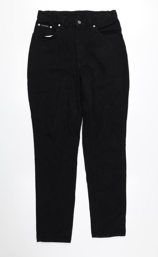 New York Womens Black 100% Cotton Tapered Jeans Size 8 L30 in Regular Zip