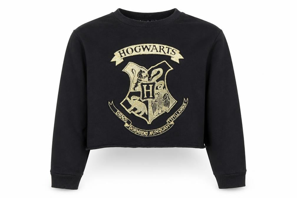 Preworn Girls Black Cotton Pullover Sweatshirt Size 9-10 Years Pullover - Harry Potter