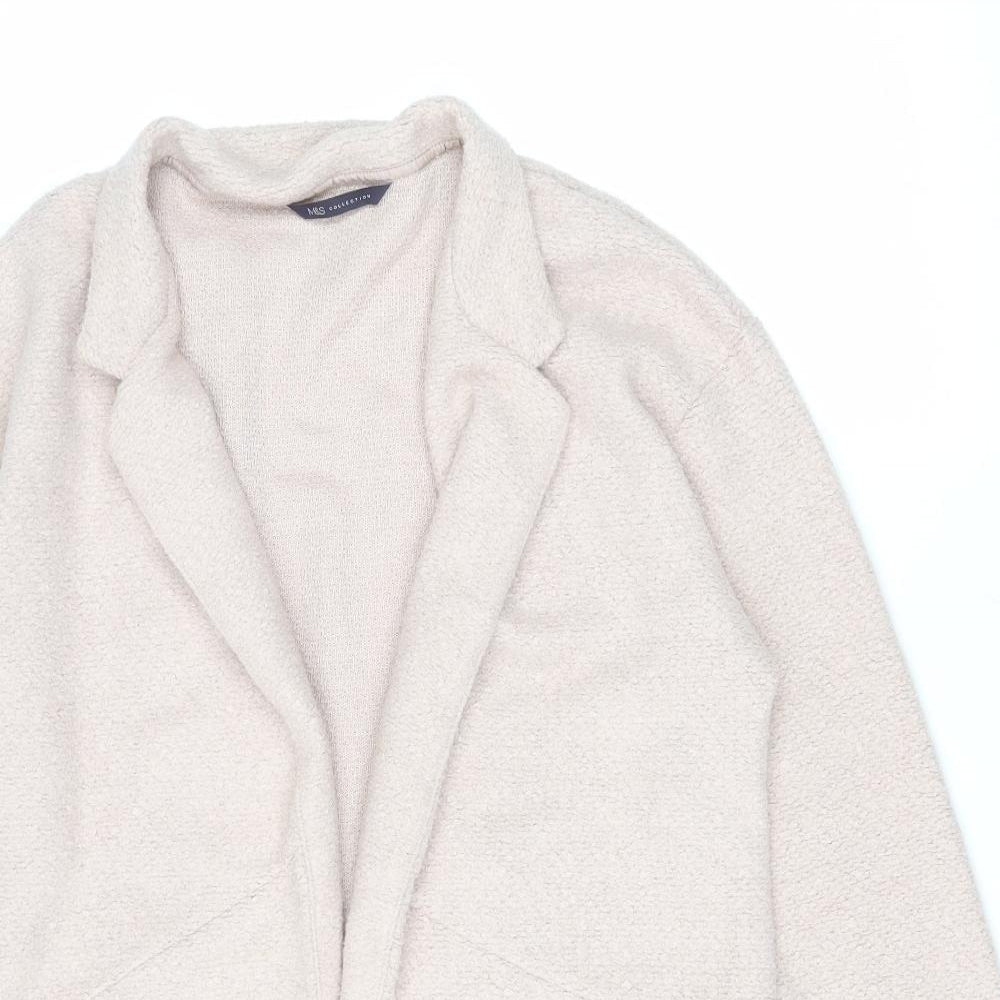 Marks and Spencer Womens Pink Overcoat Coat Size 10 Tie