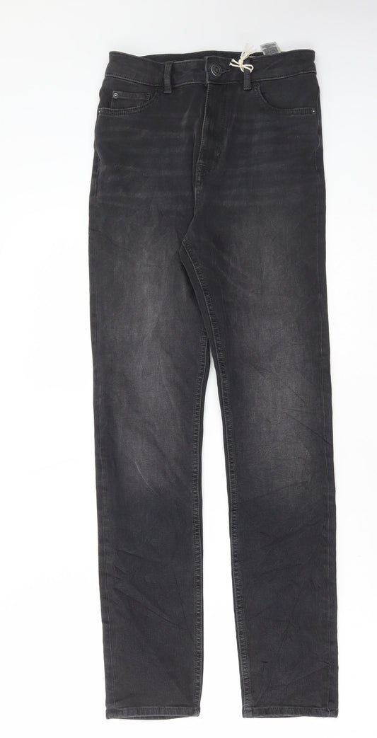 Marks and Spencer Womens Black Cotton Skinny Jeans Size 8 L30 in Regular Button