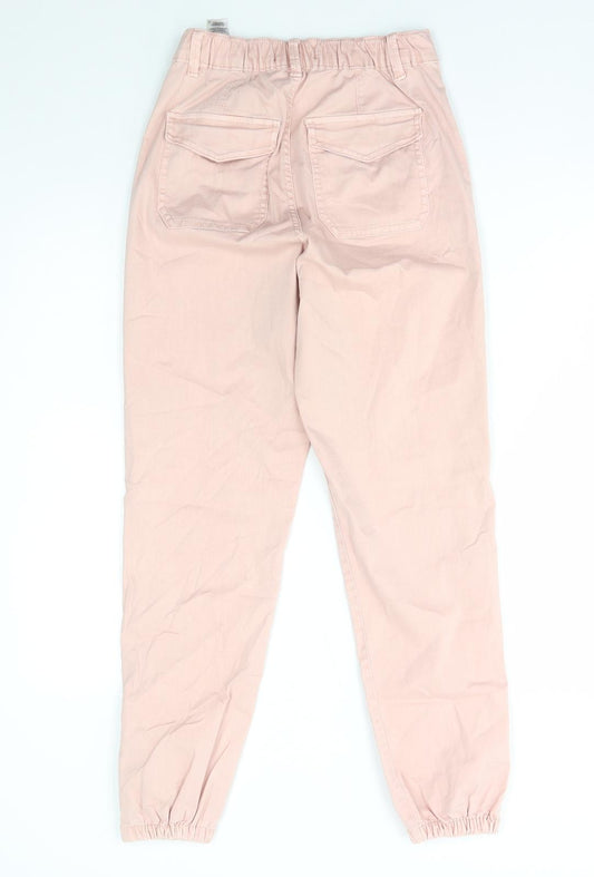 Marks and Spencer Womens Pink Cotton Tapered Jeans Size 6 L27 in Regular Button