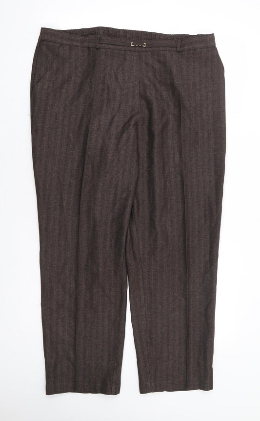 Preworn Womens Brown Polyester Trousers Size 36 in L27 in Regular