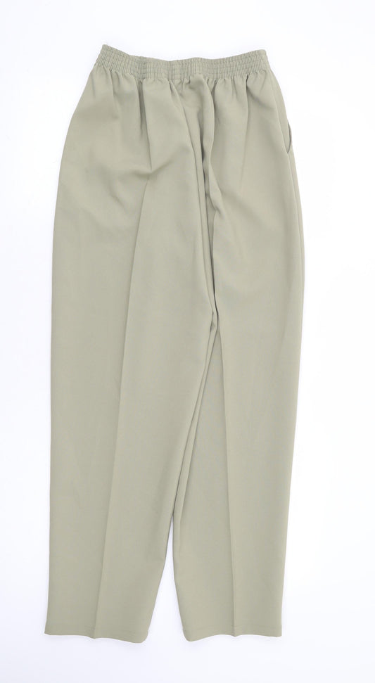 Preworn Womens Green Polyester Trousers Size 24 in L29 in Regular