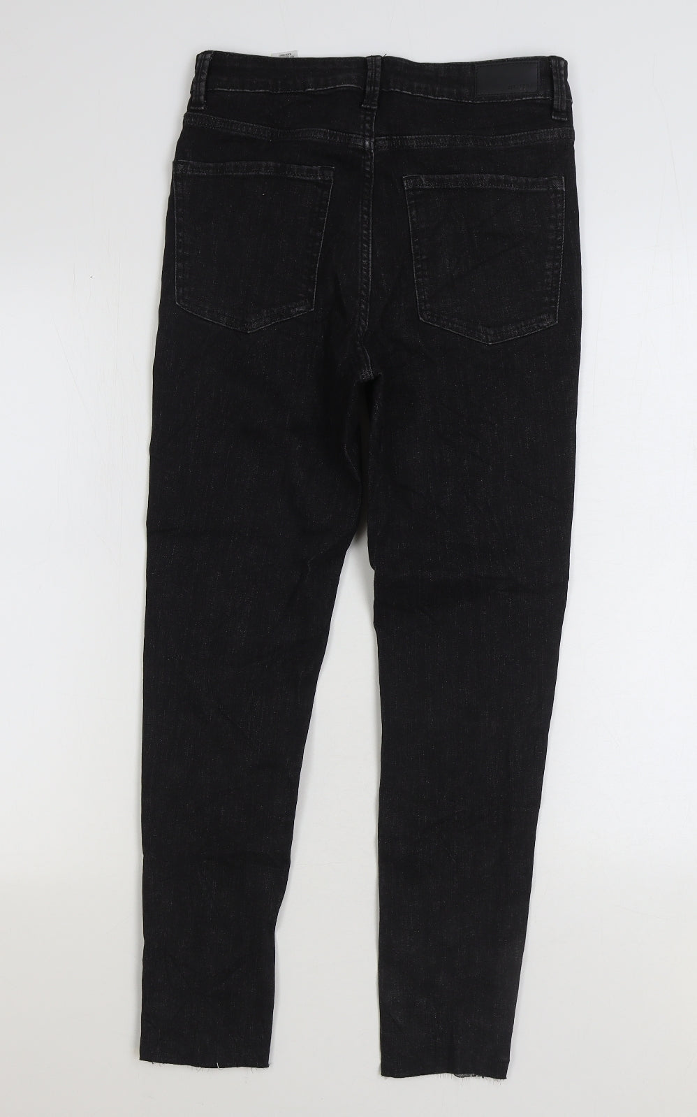 Marks and Spencer Womens Black Cotton Skinny Jeans Size 10 L26 in Regular Zip