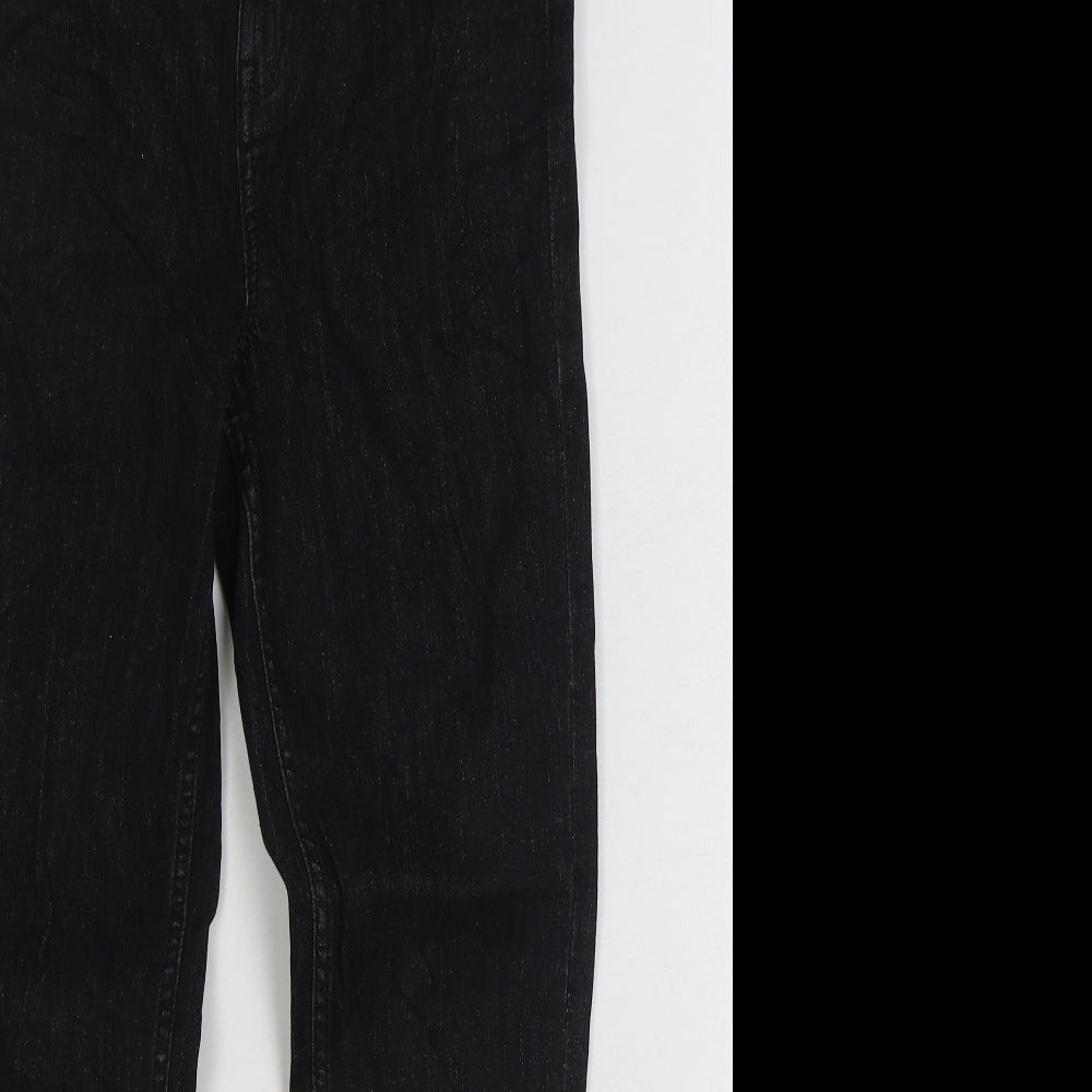 Marks and Spencer Womens Black Cotton Skinny Jeans Size 10 L26 in Regular Zip