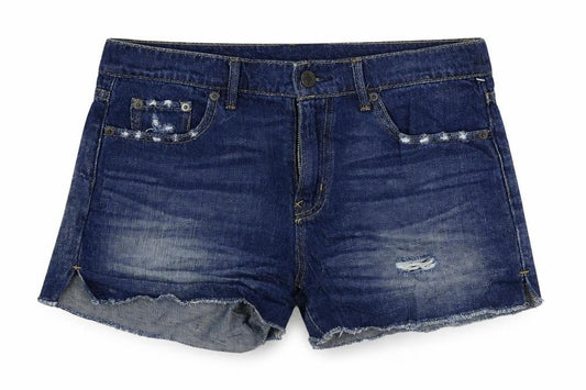 Gap Womens Blue Cotton Hot Pants Shorts Size 27 in Regular Zip - Distressed