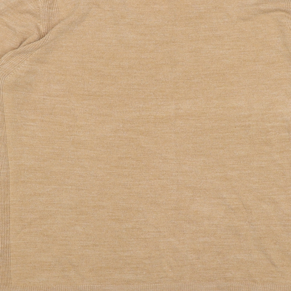 Marks and Spencer Womens Beige Round Neck Acrylic Pullover Jumper Size 16