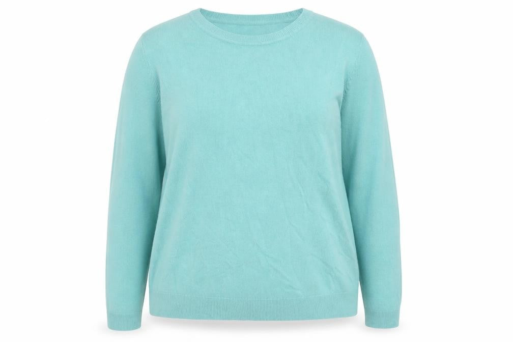 Bonmarché Womens Blue Round Neck Acrylic Pullover Jumper Size 16