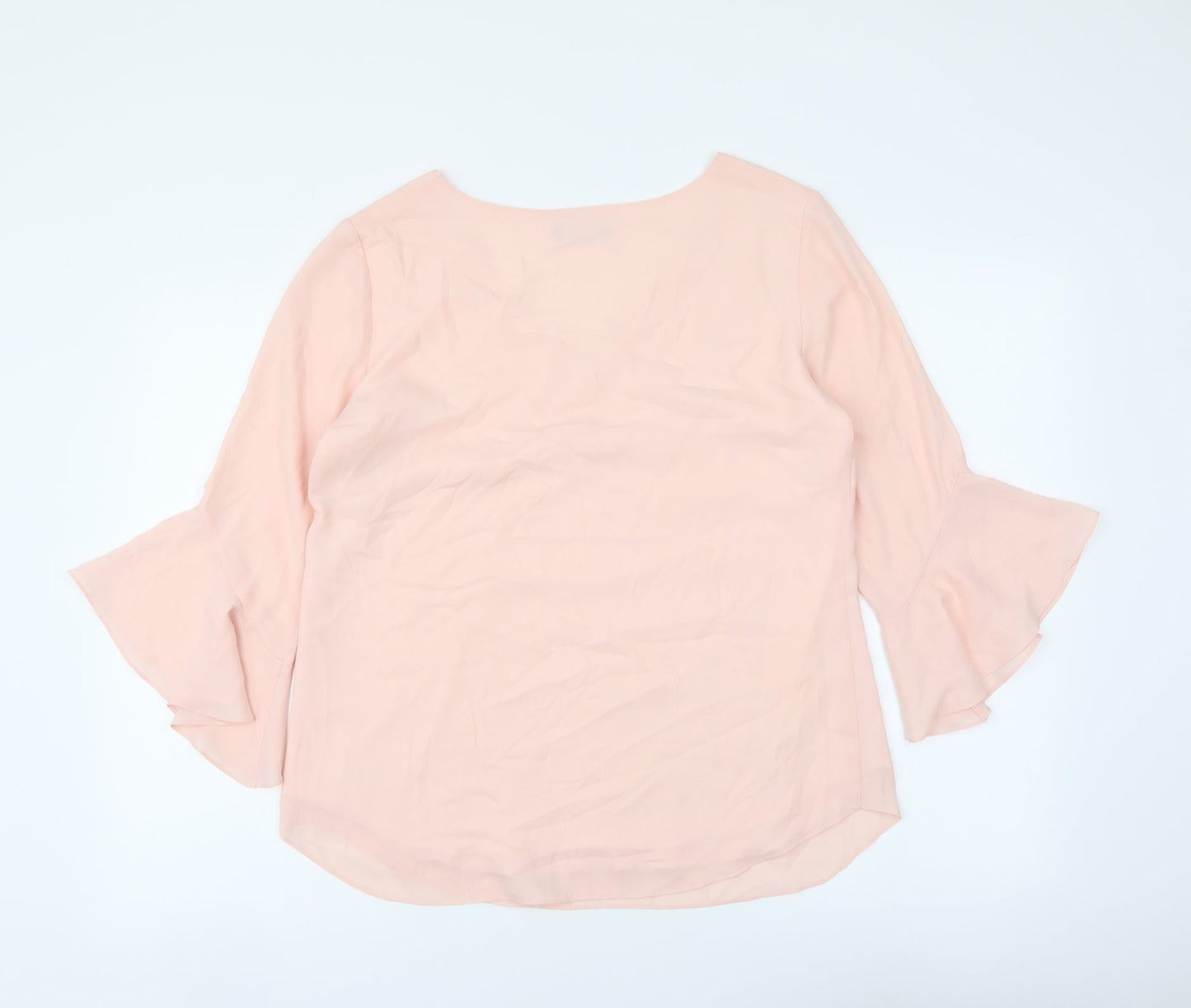 Wallis Womens Pink Polyester Basic Blouse Size 10 V-Neck