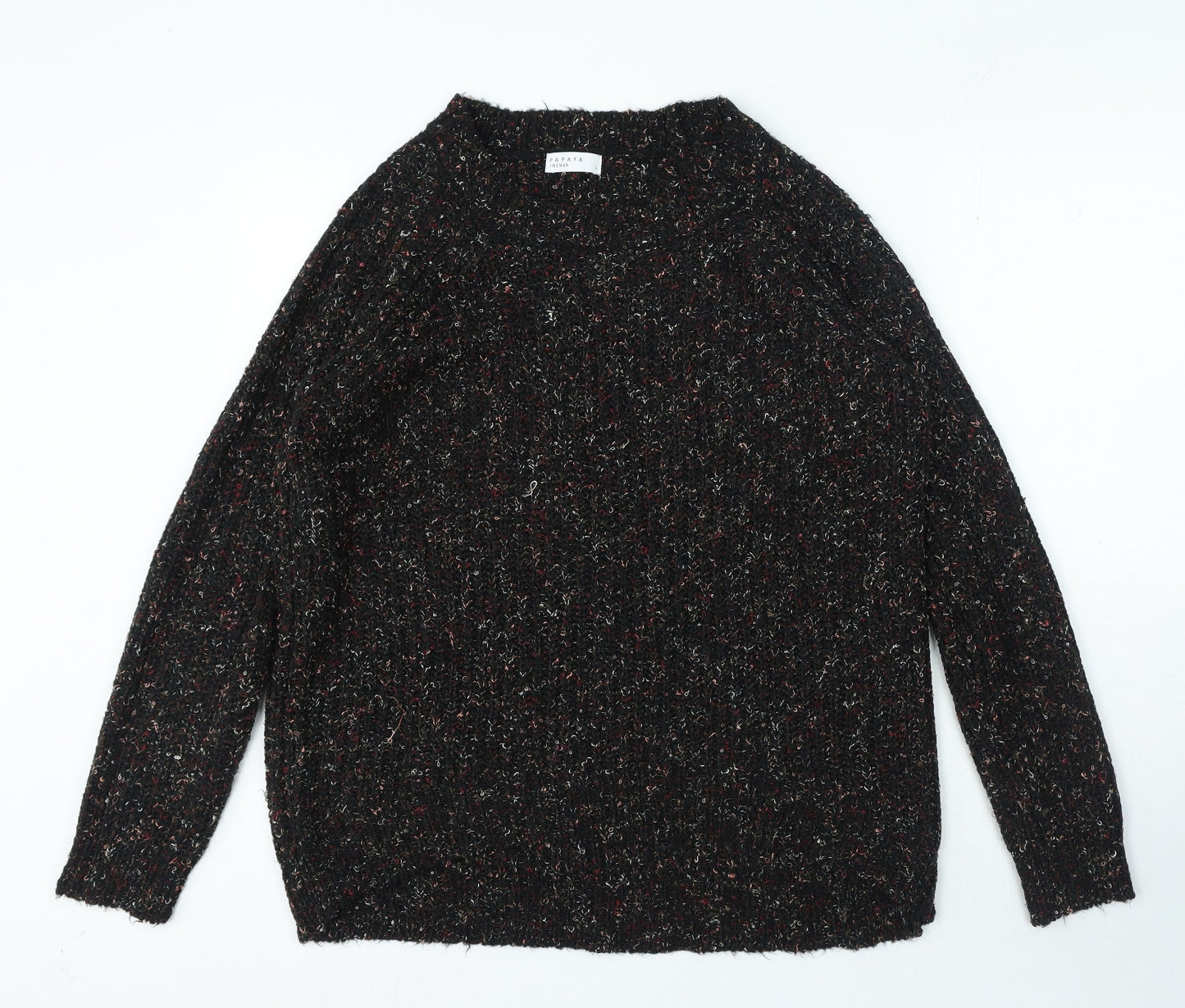 Papaya Womens Multicoloured Mock Neck Polyester Pullover Jumper Size L