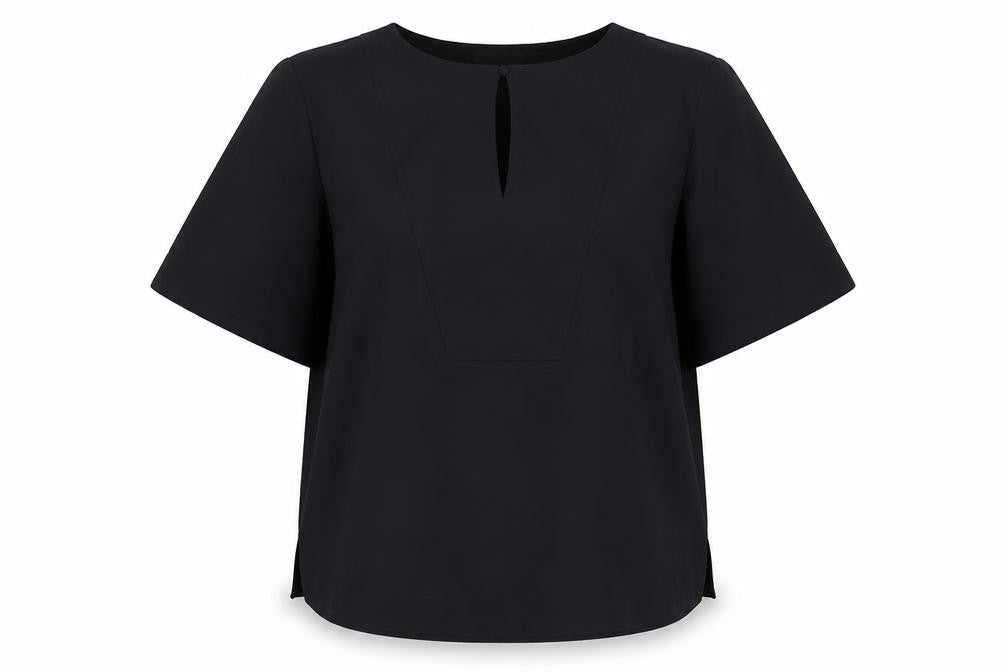 Marks and Spencer Womens Black Polyester Basic Blouse Size 12 Round Neck