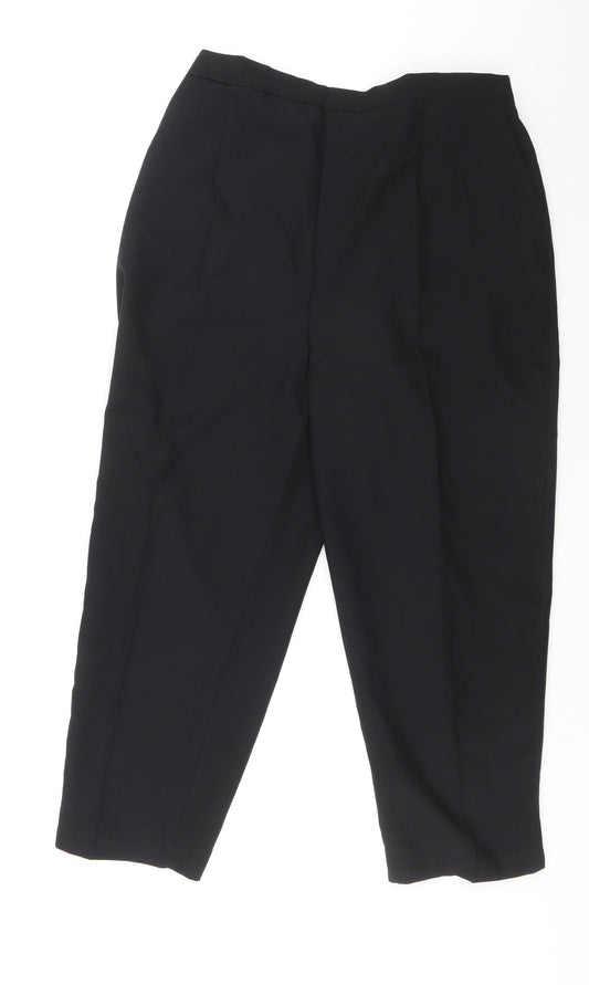 Preworn Womens Black Polyester Trousers Size 20 L36 in Regular