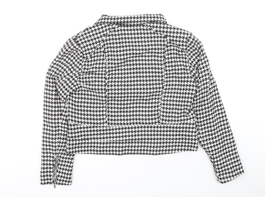 kaladescope Womens White Geometric Jacket Size 18 Zip