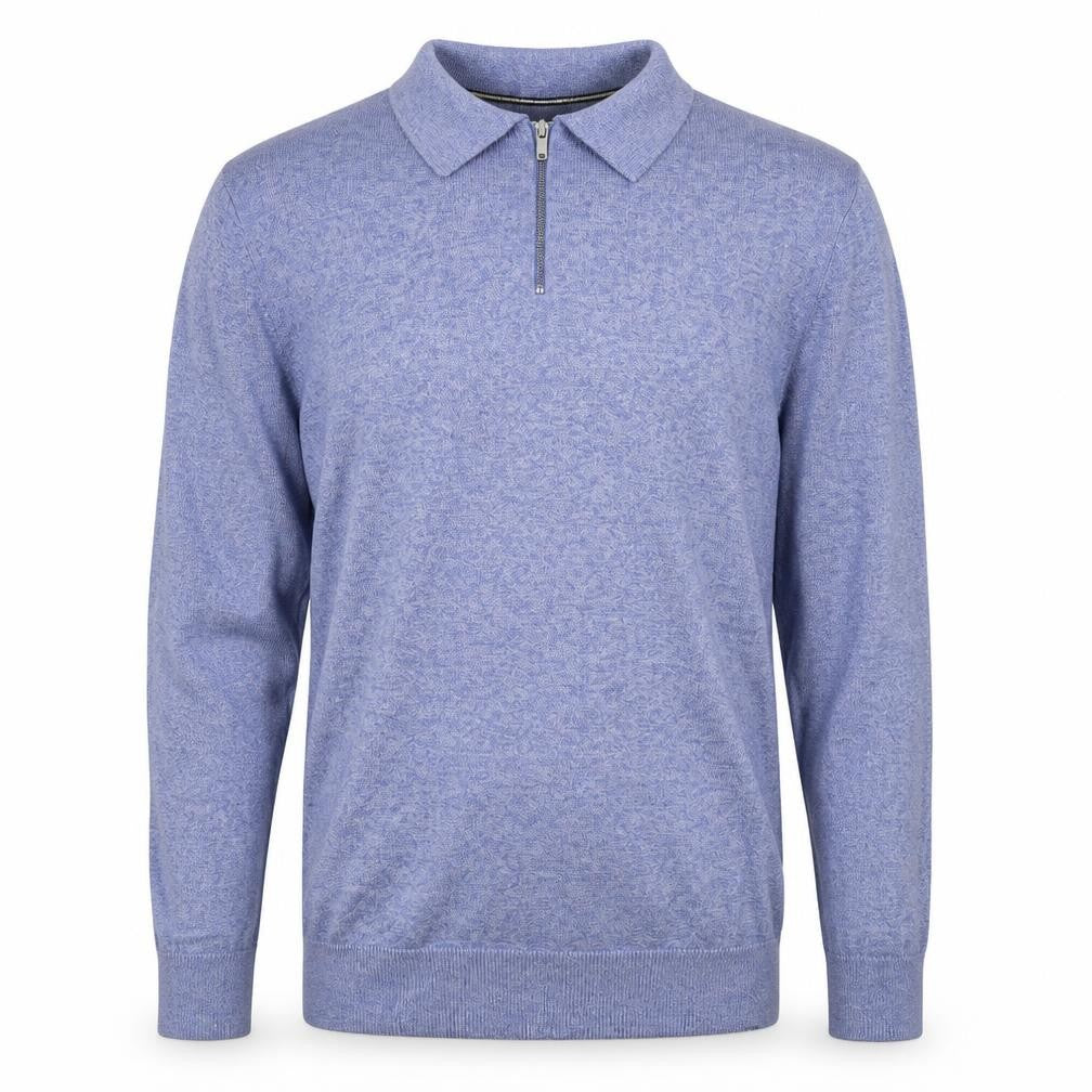 Brave Soul Mens Blue Collared Cotton Pullover Jumper Size L