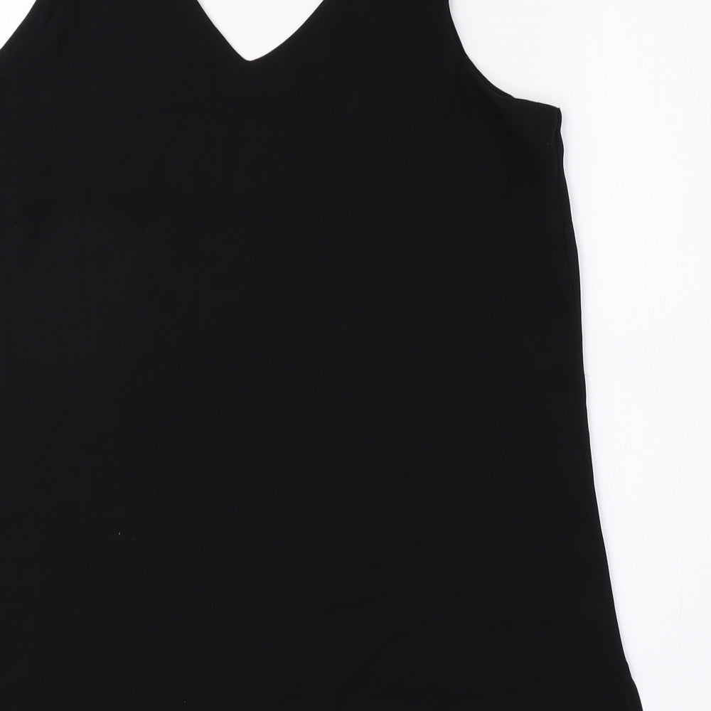 Wallis Womens Black Polyester Basic Tank Size 10 V-Neck