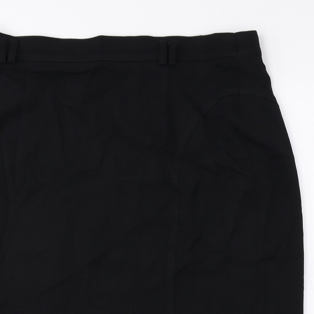 Gerry Weber Womens Black Polyester Straight & Pencil Skirt Size 16 Zip