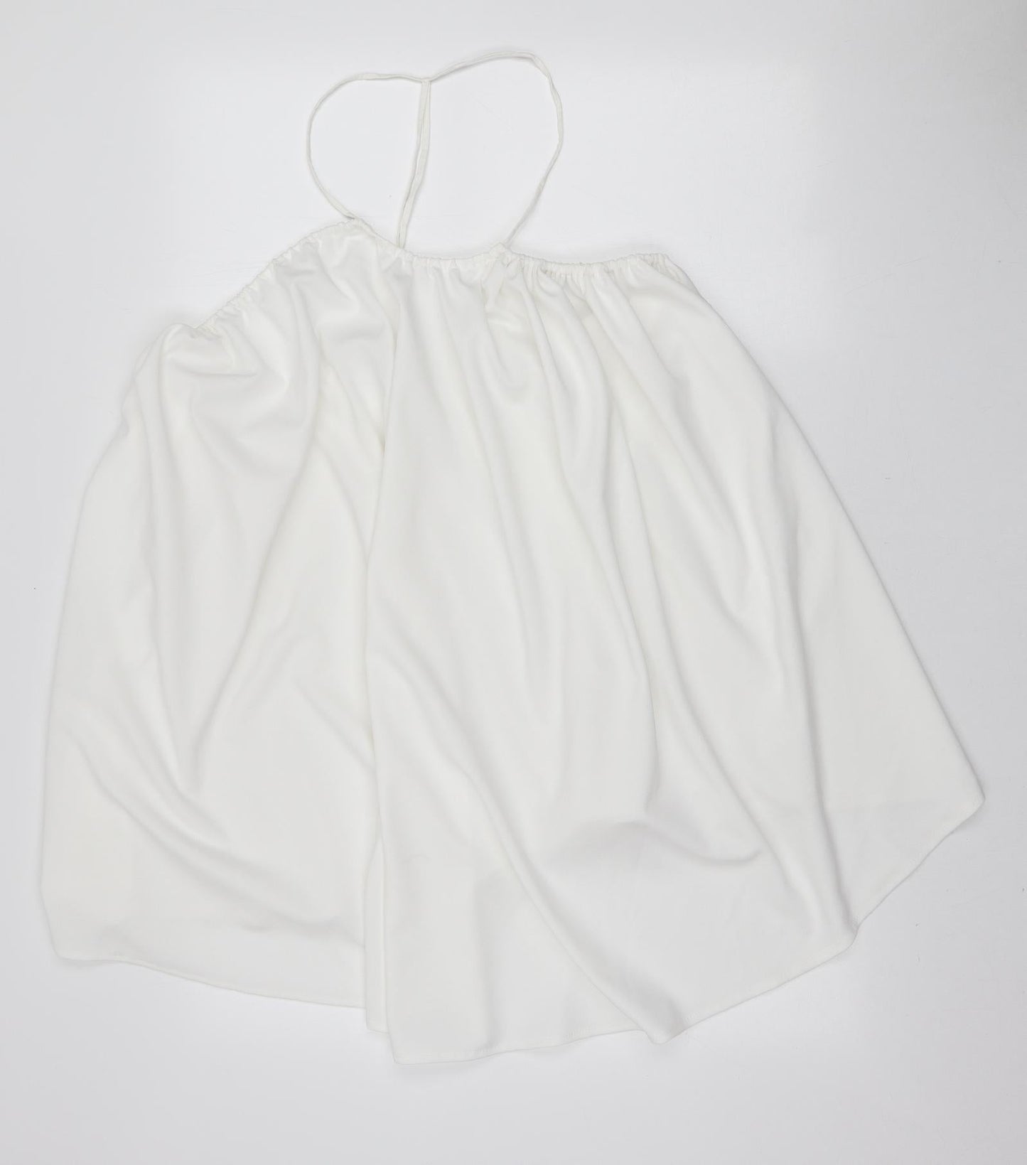 Zara Womens White Polyester Tank Dress Size S Halter Pullover