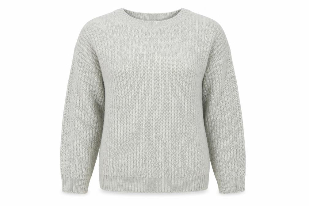 New Look Womens Grey Round Neck Acrylic Pullover Jumper Size L
