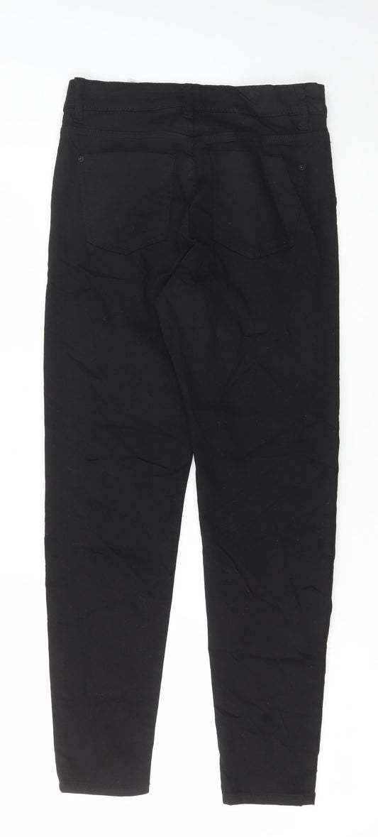 Marks and Spencer Womens Black Cotton Skinny Jeans Size 6 L27 in Regular Button