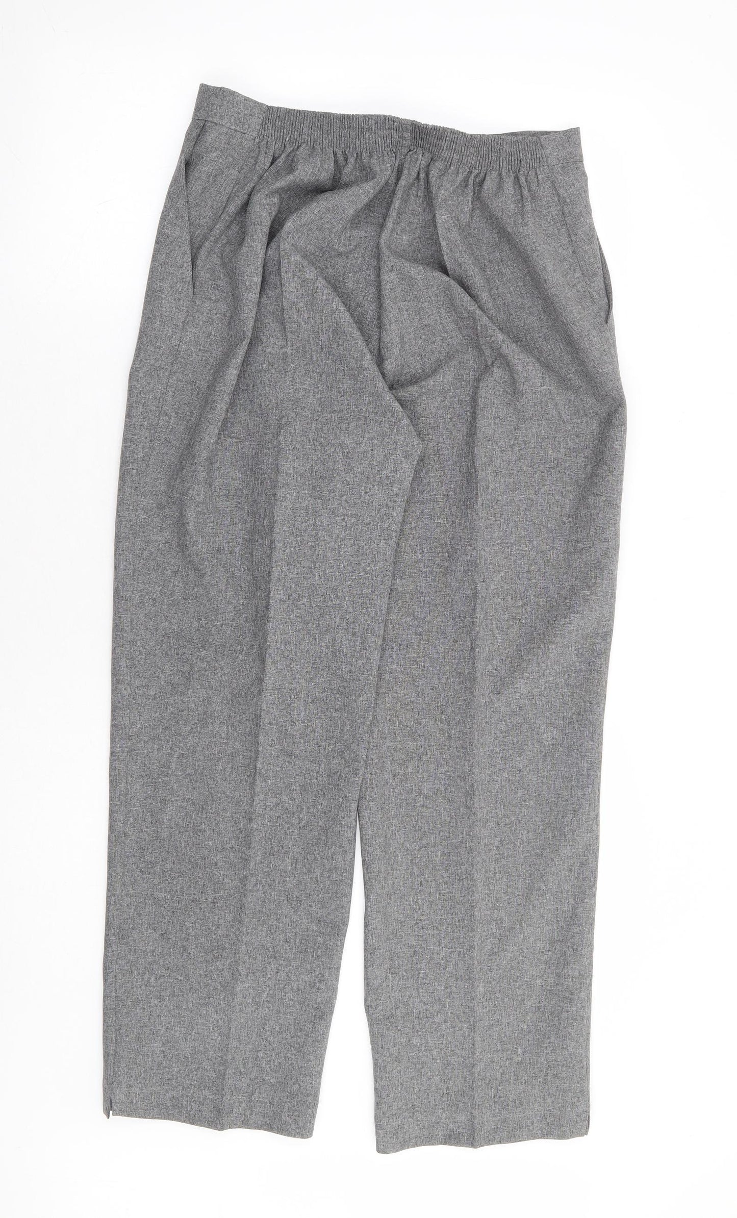 Emma Collection Womens Grey Polyester Trousers Size 16 L27 in Regular