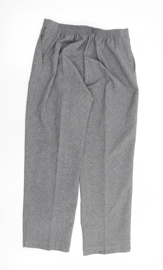 Emma Collection Womens Grey Polyester Trousers Size 16 L27 in Regular